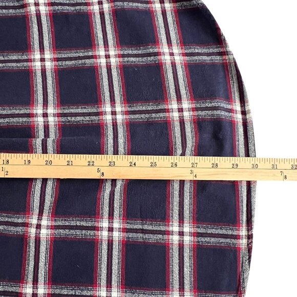 Jachs Flannel Button Up Shirt Size L Pockets Casual Heavy Plaid Blue Red Outdoor - Picture 11 of 11